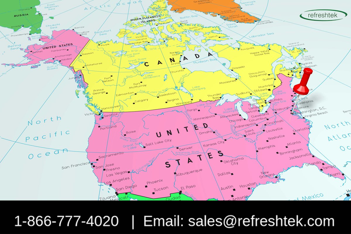 refreshtek's tweet image. Our commitment to service our ever-expanding network of clients means providing coverage across North America. Call in today to discuss the best options for your retired IT equipment with our AAA-rated data disposition specialists. #DataProtection #IT #Retail
