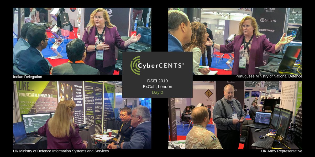 Cyber_CENTS's tweet photo. CyberCENTS’ Steph Harwell/Mike West provided demos/answered questions from the Delegation from India, the Delegation from Portugal, Capt. Brian Watson/Capt. Rob Kissane from UK MOD ISS, and a UK Army Rep as to how our cyber products/services could enhance their cyber missions. https://t.co/hq1cAssx60