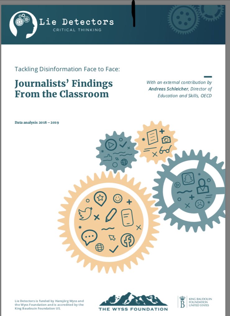 New <a href="/LieDetectorsOrg/">Lie Detectors</a> study highlights threat of false news to schoolchildren, and argues the case for quality #medialiteracy initiatives and respective education. Survey results from hundreds of classroom visits are now available. Full report here: lie-detectors.org/wp-content/upl…