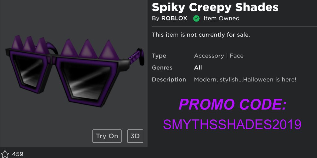 Lily On Twitter New Promo Code Enter Smythsshades2019 At Https - roblox halloween promo code 2019