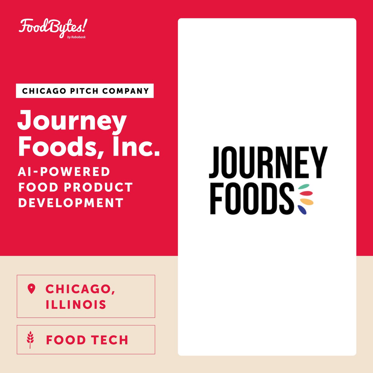 Foodbytes's tweet photo. @JasonStarr We agree, and a few of the Chicagoland startups who'll be pitching at #FoodBytes #Chicago on Thurs Sept 19th might agree too! @ShamelessPets @MyTeaSquares @journeyfoodsio #FoodTech #FoodInnovation #CPGinnovation #ChicagoStartups #ChicagoInno https://t.co/53MNfoJ185 https://t.co/YWVkgqShPN