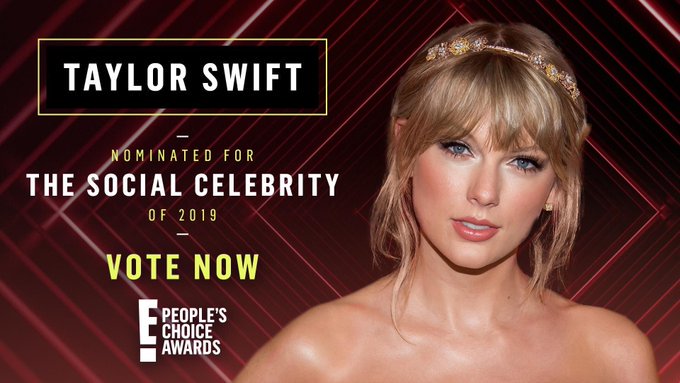 UMG's tweet photo. Hey #Swifties!

RT now to vote for @taylorswift13 to win #TheSocialCelebrity at the 2019 #PCAs!

Or vote up to 25x/Daily here!!
↳ https://t.co/iFb1J83Fx0 https://t.co/TVaooBD7o2