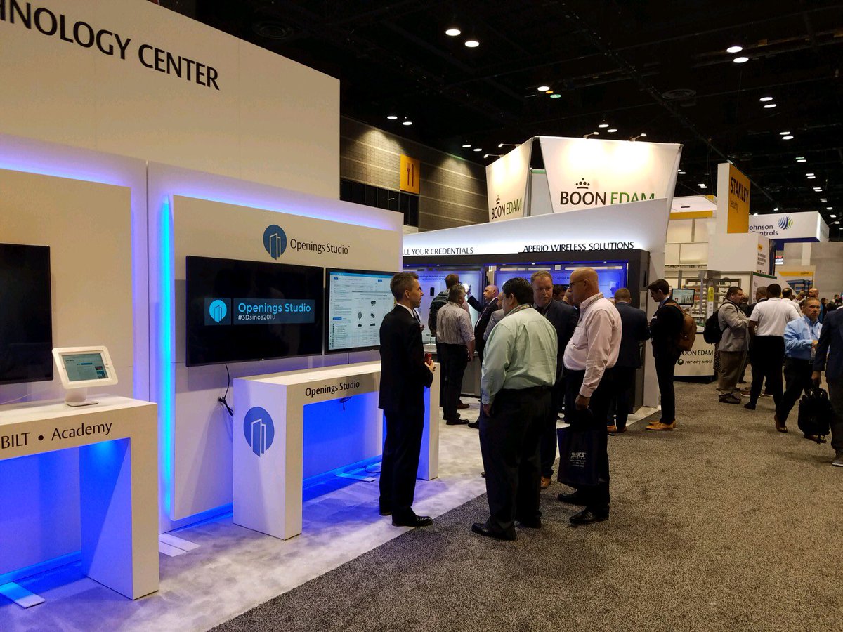 OpeningsStudio's tweet photo. We’re back for day two at #GSX2019 in Chicago! Come by the Technology Center at the @ASSAABLOYDSSUS booth #1303 to talk to us about managing your doors with our software. #OpenWhatsNext #OpeningsStudio https://t.co/3j6V9iMhQZ