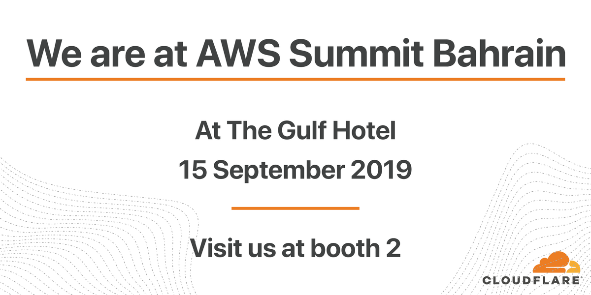 Looking forward to be meeting you at the AWS Summit in Bahrain, Sept 15 2019. We'll be at booth 2. #AWSPSSumit
