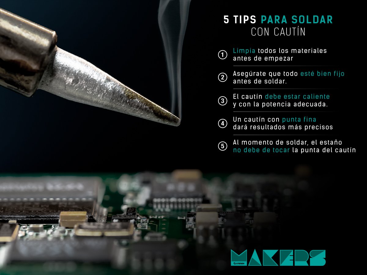 SterenMakers's tweet photo. ¿Quieres aprender a soldar o perfeccionar tus habilidades?
Te compartimos algunos tips que te ayudarán a tener resultados más precisos.

En #SterenMakers contamos con un curso teórico y práctico para aprender a soldar. Más información en https://t.co/TUnOYgof0j https://t.co/N9LGYgIJfB