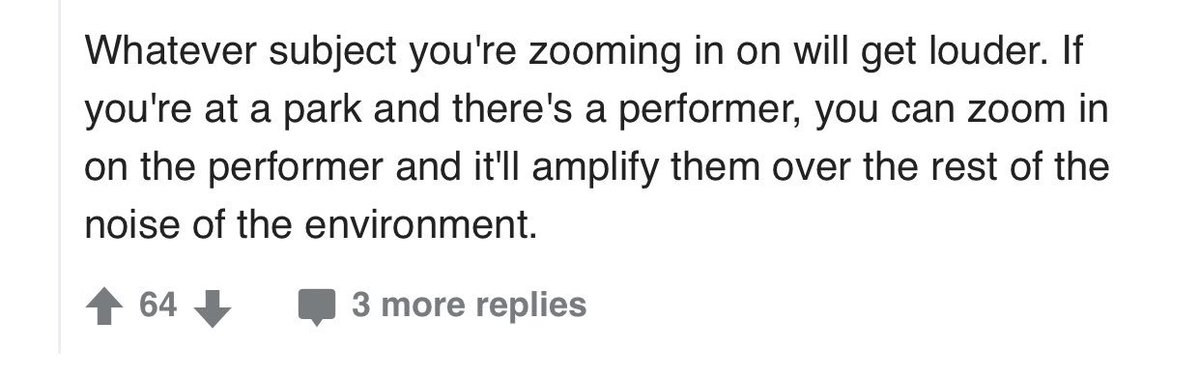 MarcSettle's tweet photo. As ever, bloggers and the tech press went big on the camera of the new iPhones and although audio is a vital part of video there’s been precious little about a new feature “Audio Zoom” beyond these snippets. Does anyone know any more? #audiozoom https://t.co/cxrwda06TD