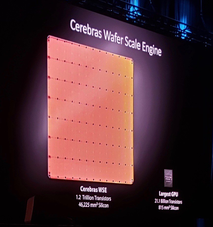 ginablaber's tweet image. CEO Andrew Feldman describes the new @CerebrasSystems Wafer Scale Engine (WSE). The WSE is the largest chip ever built.

Recent comment at #OReillyAI: &quot;I would very much like some of those Big Chips please.&quot;