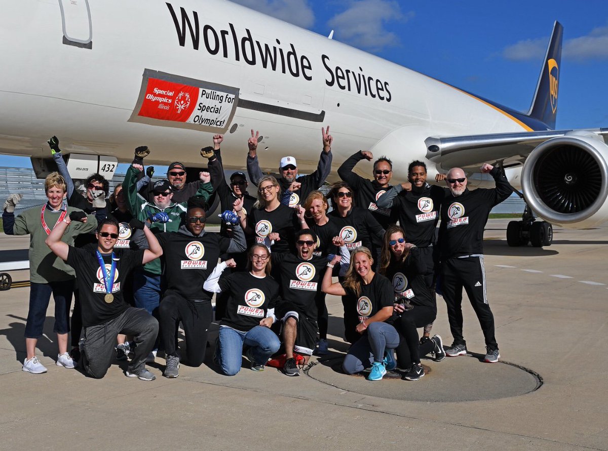 IllinoisLETR's tweet photo. Thank you UPS for sponsoring us at our plane pull event! We couldn’t make this event happen without you. @UPSAirlines #ILTorchRun #PlanePullIL https://t.co/AiMMk78aej