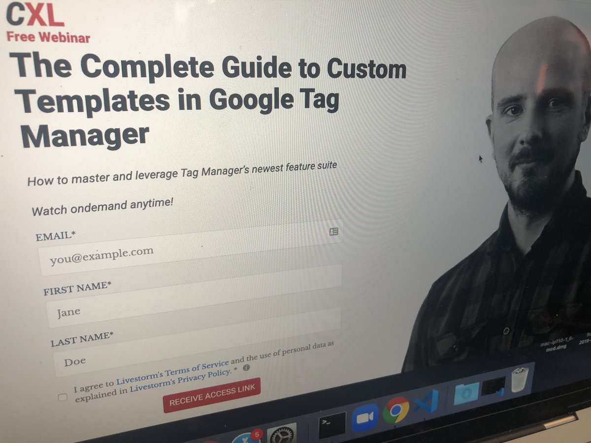 AnalyticsPunk's tweet photo. Delayed in the airport after #dahub so no time to lose and already at it watching the @conversionxl webinar I missed yesterday with sensei @SimoAhava #measure https://t.co/ZntomKXC29