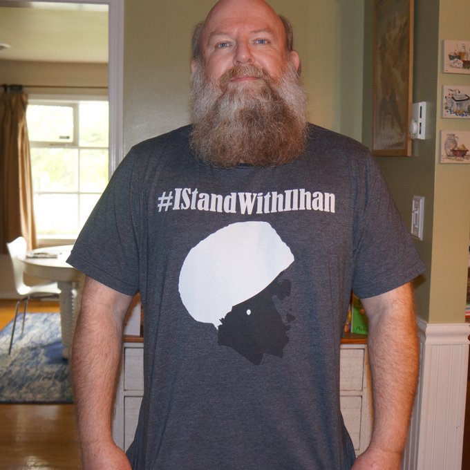 socialiststeve6's tweet photo. Hey @realDonaldTrump 

Middle-aged white guy from West Virginia.

On 9/11, as your supporters attack @IlhanMN +@RashidaTlaib with Islamophobic slurs, know that our support for the representatives only grows stronger each day.

The time of the white nationalist is over. https://t.co/RzLKUjznQc
