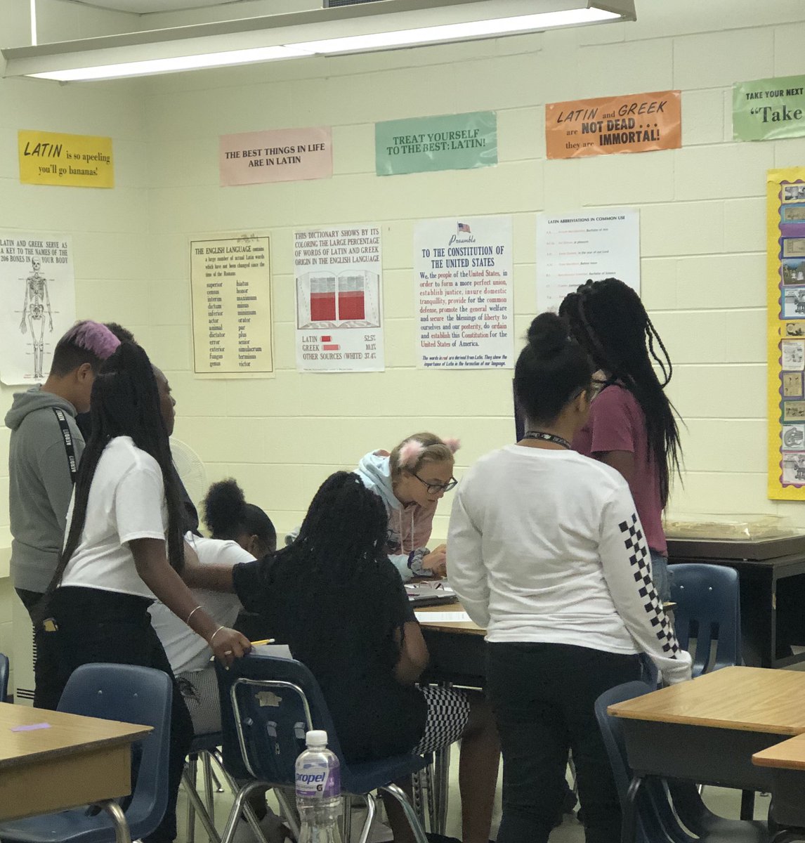 KellyBurleson5's tweet photo. Our 7th grade Career Investigations students getting out of their comfort zones and practicing their #networking skills with a #bingo game. #mcmsweroar #oneccps #ccpscte https://t.co/wqvmYmkZLE