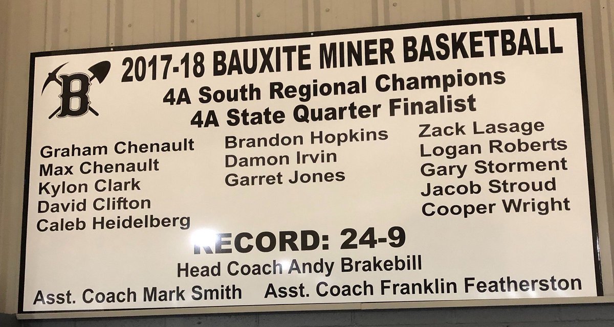 Our banner for winning the regional championship was put up today! First regional championship in school history! So proud of all our players and coaches! These guys competed at a high level their entire career and were warriors. (1/2)