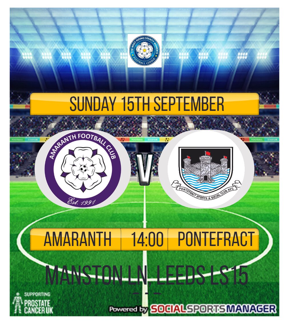 PonteSnSLadies's tweet photo. This Sunday sees us travel away to new league side Amaranth Crossgates Ladies FC , see you all there 

📅 15/09/19
🆚 @AmaranthFC
🕑 2pm Kick Off 
🏟️ Manston Lane Crossgates Leeds 
📍 LS15 8AB
🕴️TBC 

#APAW #Reborn #WAHF #Season2Episode2 https://t.co/tZhSDGmiY5
