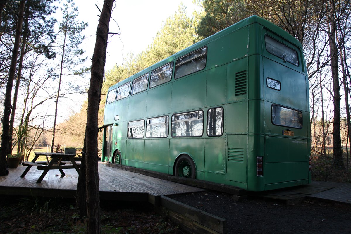 GAfamilyTV's tweet photo. This Big Green Bus provides guests with the ultimate glamping experience! #ExtremeRVs airs tonight at 9|8c. https://t.co/bv9gAhbYlL