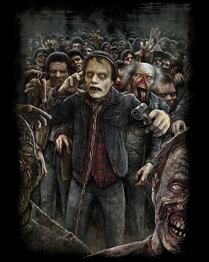 SumPunkWhoCares's tweet photo. @jeffreycombs #HorrorFilm:#TheLivingDeadCycle:#Entry11:
#DayOfTheDead (1985):
Here's #GeorgeARomero's 3rd #film in his #zombie franchise. While it IS a classic, this series has a downward trend until the final installment. Yet, that isn't to say that it is not amazing &amp; it brings new concepts. https://t.co/F3j2Ysu7jx