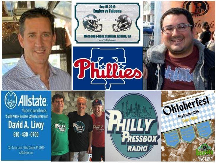 Chet_JimChesko's tweet photo. 7pm ET: @PhillyPressbox welcomes @BFinn86 of @680TheFan to talk #Eagles-#Falcons ... plus #BrianMichael of @PhilliesNation to talk all-things #Phillies. @FredHugo_  on #FantasyFootball too. Join us! Link to listen live: https://t.co/6anqoLQ2I0 https://t.co/6t7lGLABXO