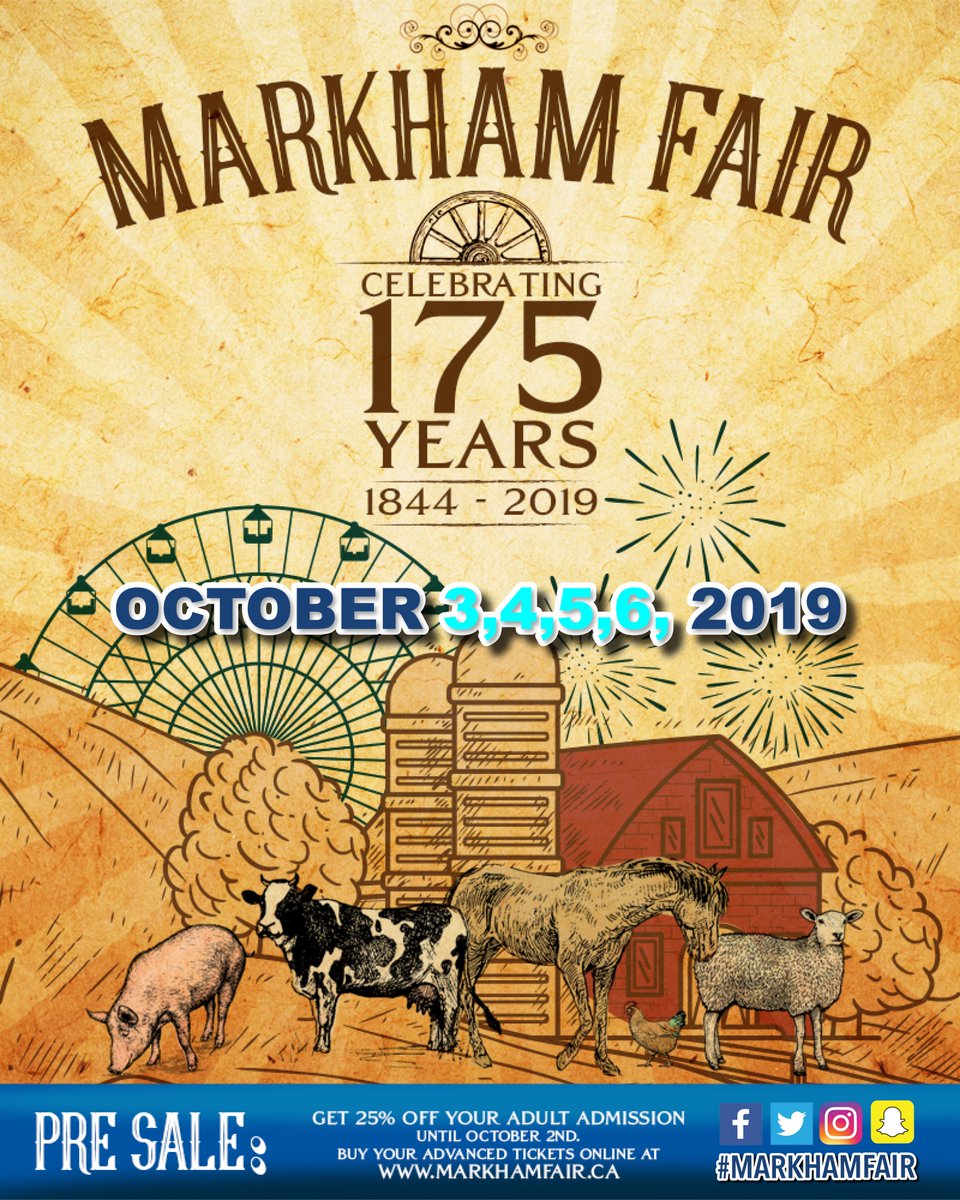 SnyMed's tweet image. I'm giving away 3 special passes (2 adults/3 kids) for the 175th #MarkhamFair in October! To enter, RT &amp;amp; say one thing you'd like to do at the Fair this year (see link): markhamfair.ca/canadas-larges…

@markhamfair #Markham #contest #canwin #GTA #giveaway Things to do near #Toronto