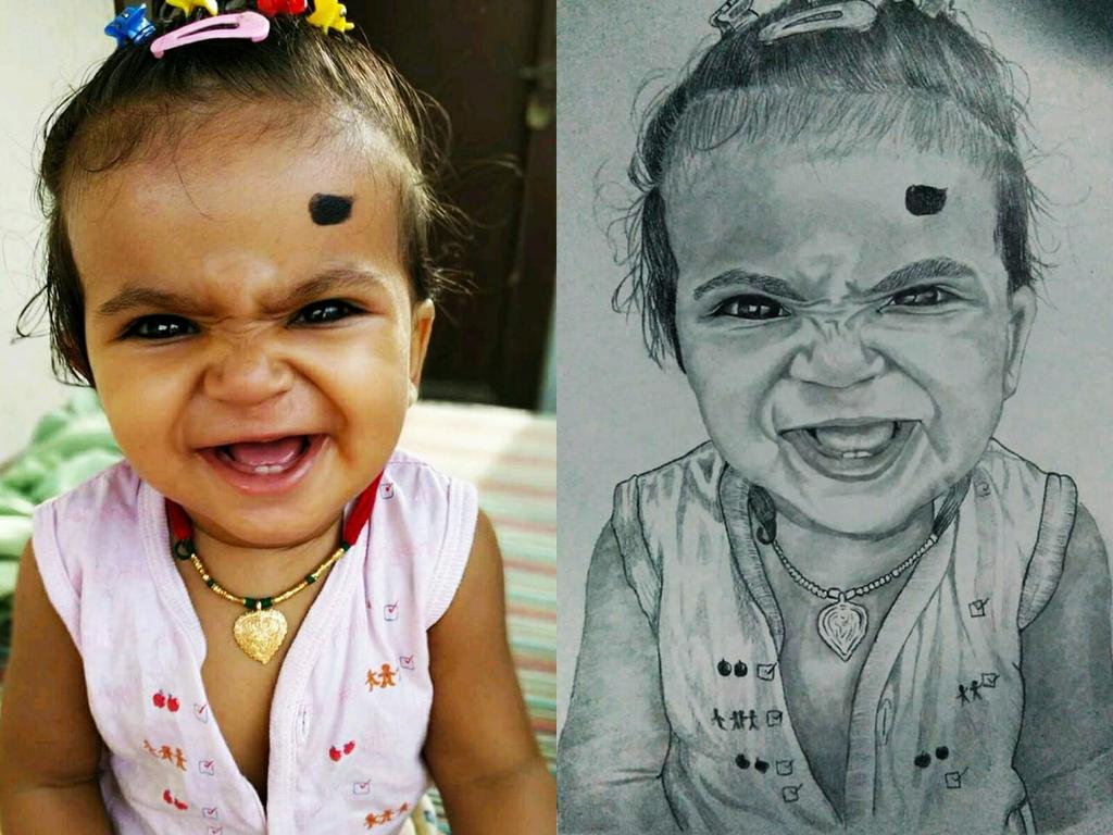 KalakarVisual's tweet photo. She is my sister ..  I draw by my own hand. ..  How is it https://t.co/9Dp2eUYqkQ