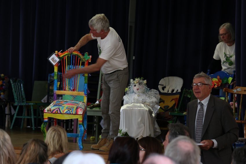 The Chair Art Auction will take place on Sunday 22nd at 2.30pm, money raised is being split between Tarland Primary School PTA and Books Abroad. There is still time to get crafting!