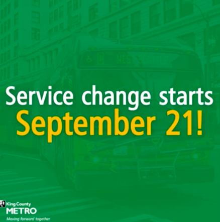Image announcing Metro's service changes starting Sep. 21