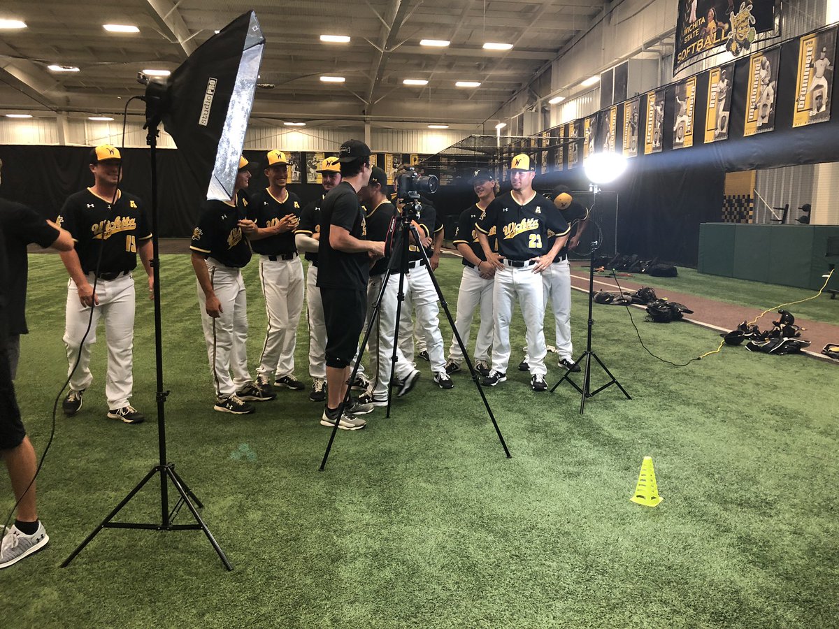 GoShockersBSB's tweet photo. A little behind the scenes action from this afternoon 👀📸 https://t.co/XltvSnW17l