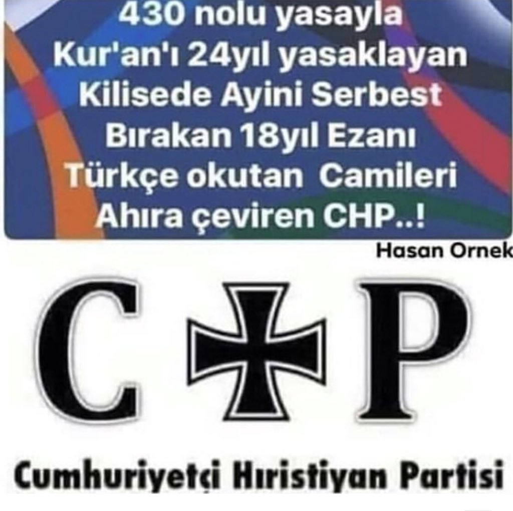 Bu CHP zihniyeti ki 

Türk bayrağındaki ay-yıldızı Şarklılığın, gericiliğin belirtisi olarak görüp
'partinin altı okunu milli bayrağımız yapalım' diyecek kadar ilericiydi!!! 

#ZihniyetinBozukCHP
@dursun66 @AKanarya1 @ibrahimguney45 @dedodayi_25
@by_ingush @Bay_x1453 @Hacihatun2