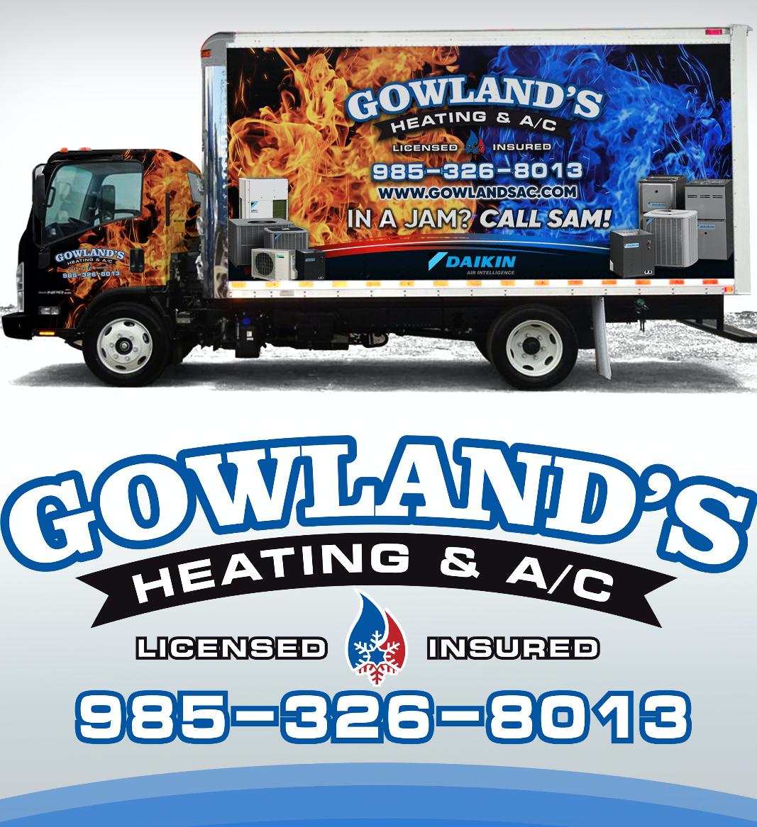 Gowlandsac's tweet photo. IN A JAM? CALL SAM! CALL TODAY TO GET STARTED!
New look for our trucks, but same great service you've come to expect!!
Our certified technicians are standing by to help you with any questions and free estimates.
https://t.co/Uflx8BjyGv
#gowlandsAC #airconditioner #repairAC https://t.co/cETzVrkj0x