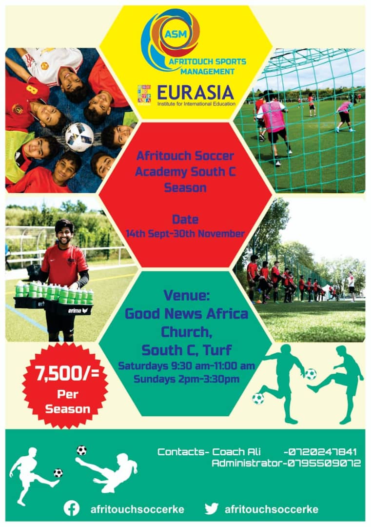 The ultimate tranformational SOCCER ACADEMY is now  in Nairobi!   North &amp; South blend  to brew a definitive football experience.  Register NOW! 
Ps. Retweet - a soccer enthusiast could be in your TL. ⚽️⛹️‍♂️