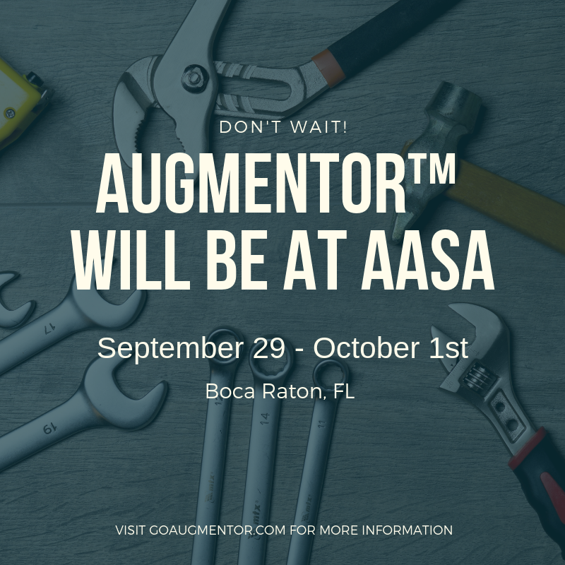 XRMentor's tweet photo. AASA is right around the corner! Make sure to stop by and learn more about AUGMENTORโข! September 29th - October 1st, Boca Raton, FL. #aftermarket #bocaraton #fleetmaintenance #trucking #technicans https://t.co/us2Y8N1NcN
