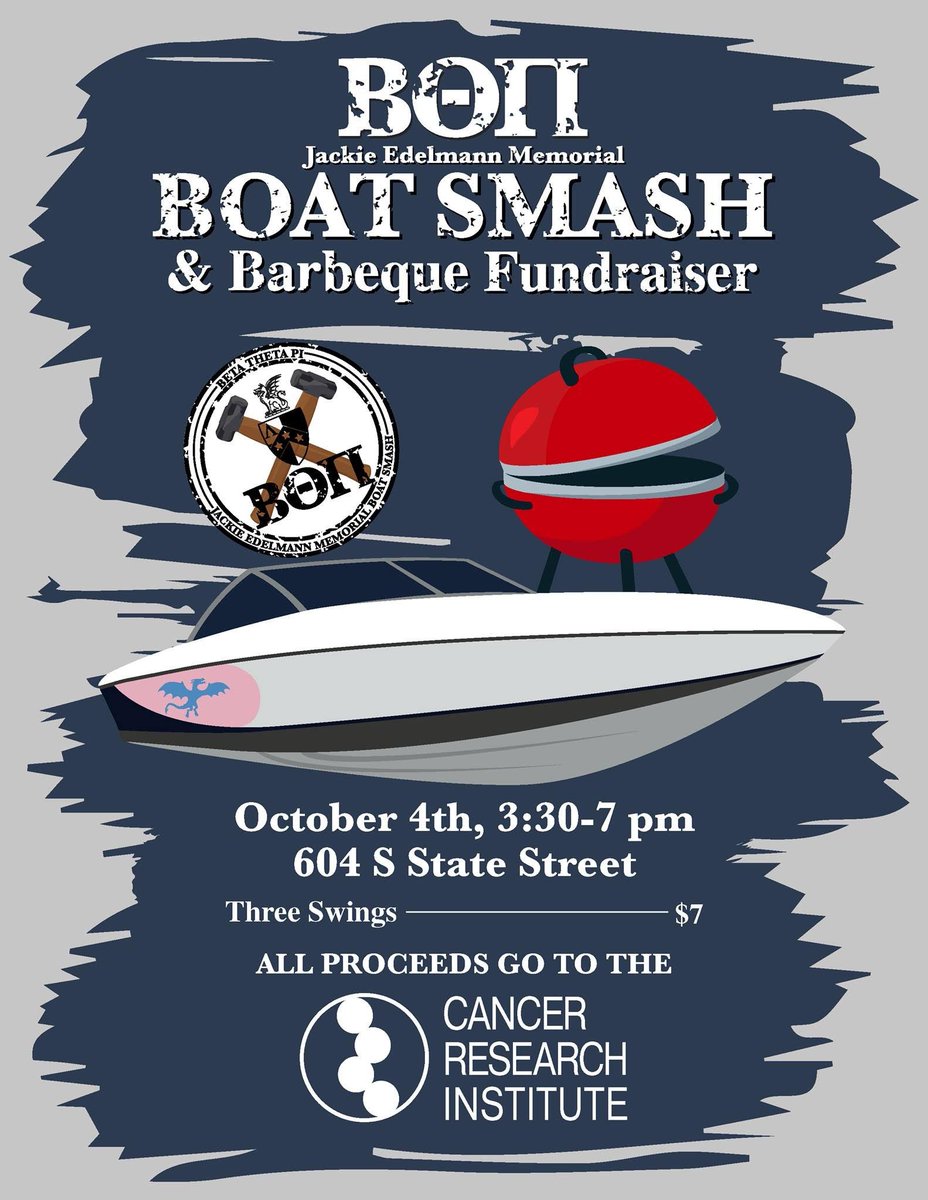 It's almost that time of year - Boat Smash 2019 is coming October 4th! Come help us smash a boat for charity or donate directly using this link. Hope to see you there!

tinyurl.com/boatsmash2019