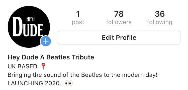 Hey guys! Anybody that’s on here, I would love if you could shoot over to my new bands page and give us a follow on insta ! We’re called @HeyDudeBeatlesTribute. We’re so close to that 100 follow milestone. So we’d really appreciate the following