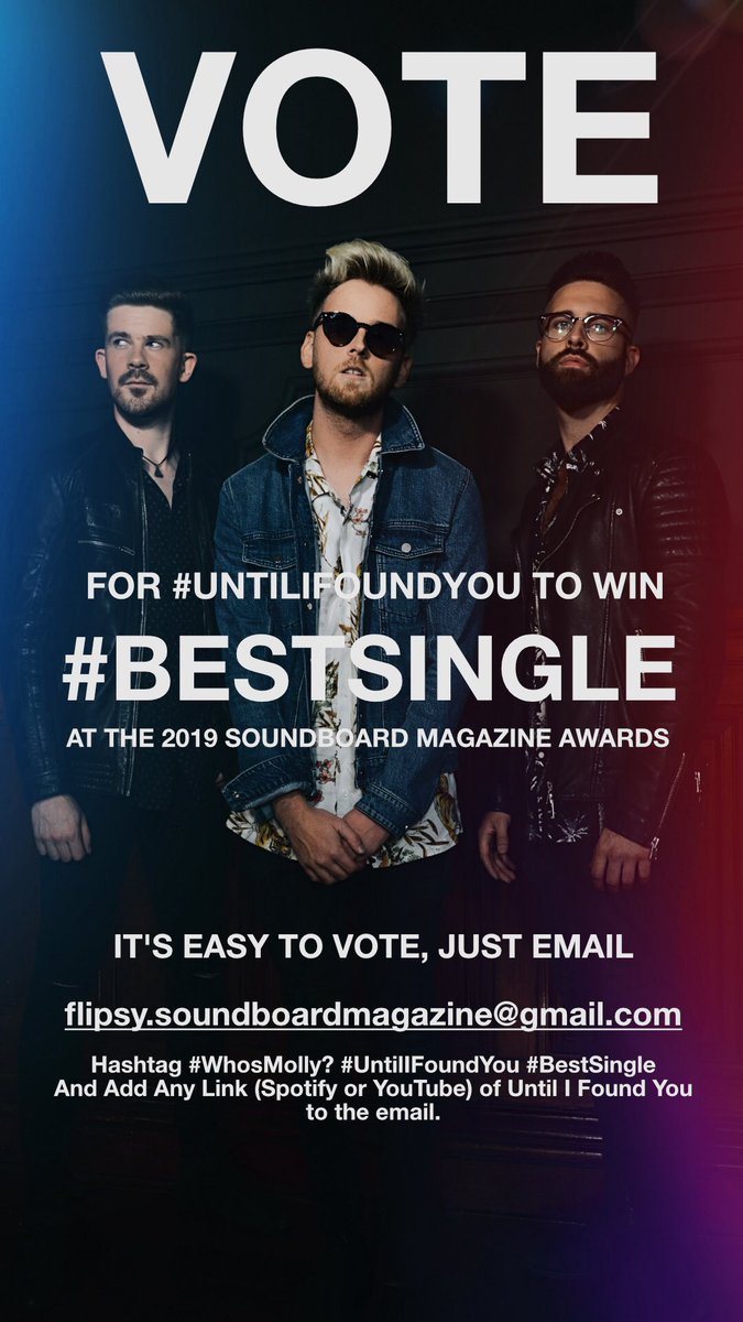 whosmolly's tweet photo. Friends we need your help!
Please drop us a vote for #BestSingle // All details below! 
We Love ya WM? X ⚡️✌🏻
https://t.co/u29M4K0CTL https://t.co/T4LiZFn6gt
