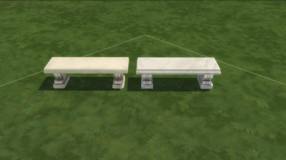 TheKateEmerald's tweet image. This looks familiar! At first I didn't notice the new bench and was super confused. 😁

Left: Realm Of Magic
Right: Romantic Garden Stuff