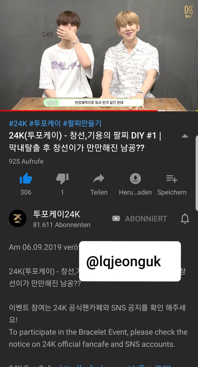 lqjeonguk's tweet photo. @24k__official #24K #투포케이 
#투포케이팔찌 
Watching those DIY videos and seeing how much love and effort the members put into the bracelets makes me realize how much I adore 24k. I would wear the bracelet everyday loud and proud and show it off to everyone I know. ❤❤ https://t.co/ZzVd6LiHJb