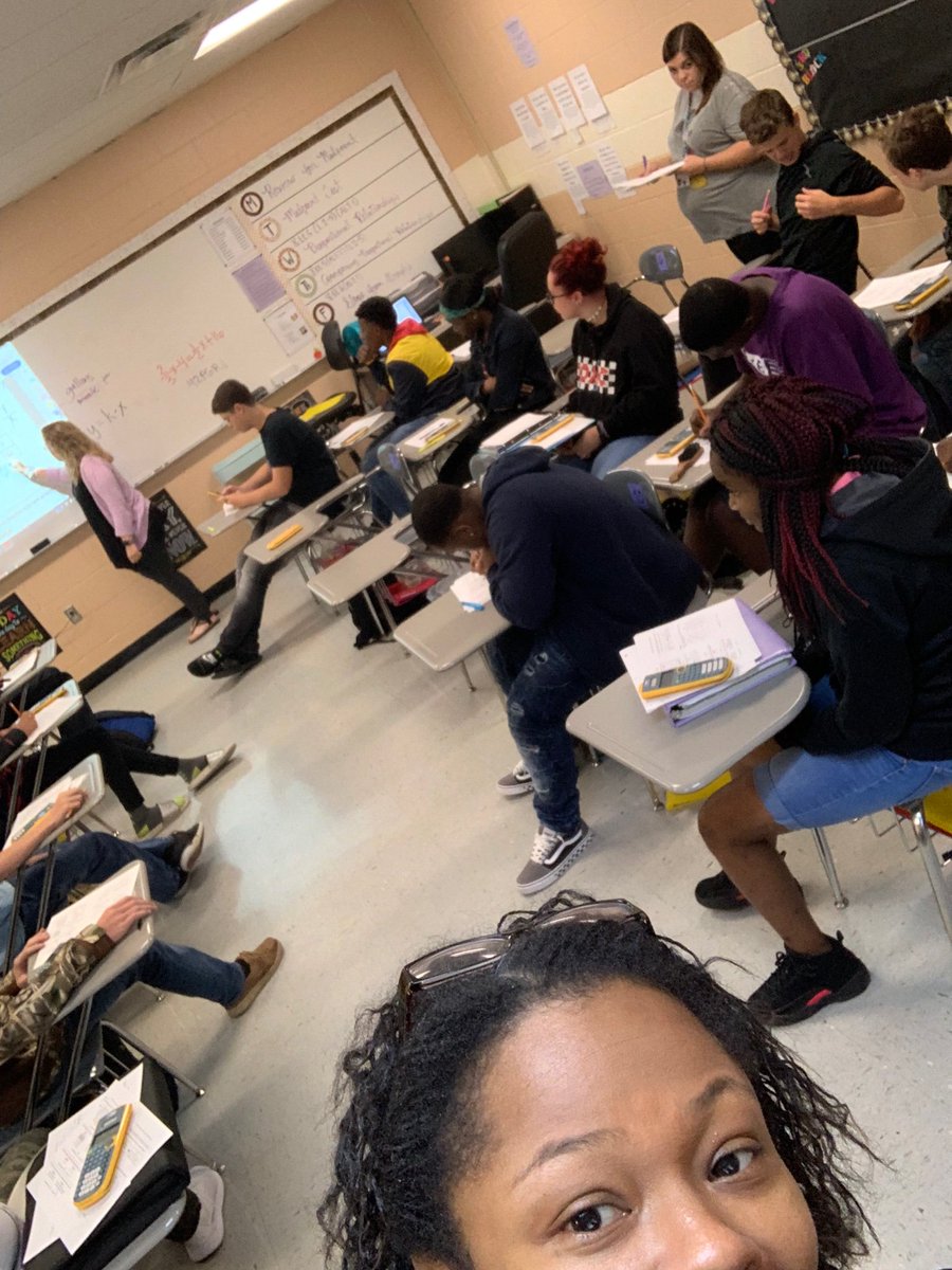cb_GiveMe3's tweet photo. It’s one of those extremely rare occasions-3 certified secondary math teachers in this 8th grade math classroom! Told the kiddos there’s absolutely NO reason to leave confused about proportional relationships-You ‘gon LEARN today😜  #Teamwork #TeamMath @TweetDCS_LCMS #TeamDCS https://t.co/Wy1QVPalIj