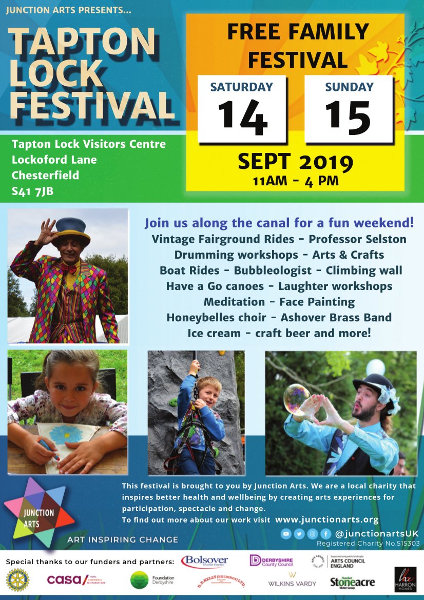 chesterfielduk's tweet photo. Head to #TaptonLockFest this weekend for lots of family entertainment! This year also features a chance for young people to earn a Discover Arts Award at the festival https://t.co/ANnjonff9Q #Chesterfieldevents #TaptonLock #Chesterfield #family #events #weekend https://t.co/XGBvRNBMD1