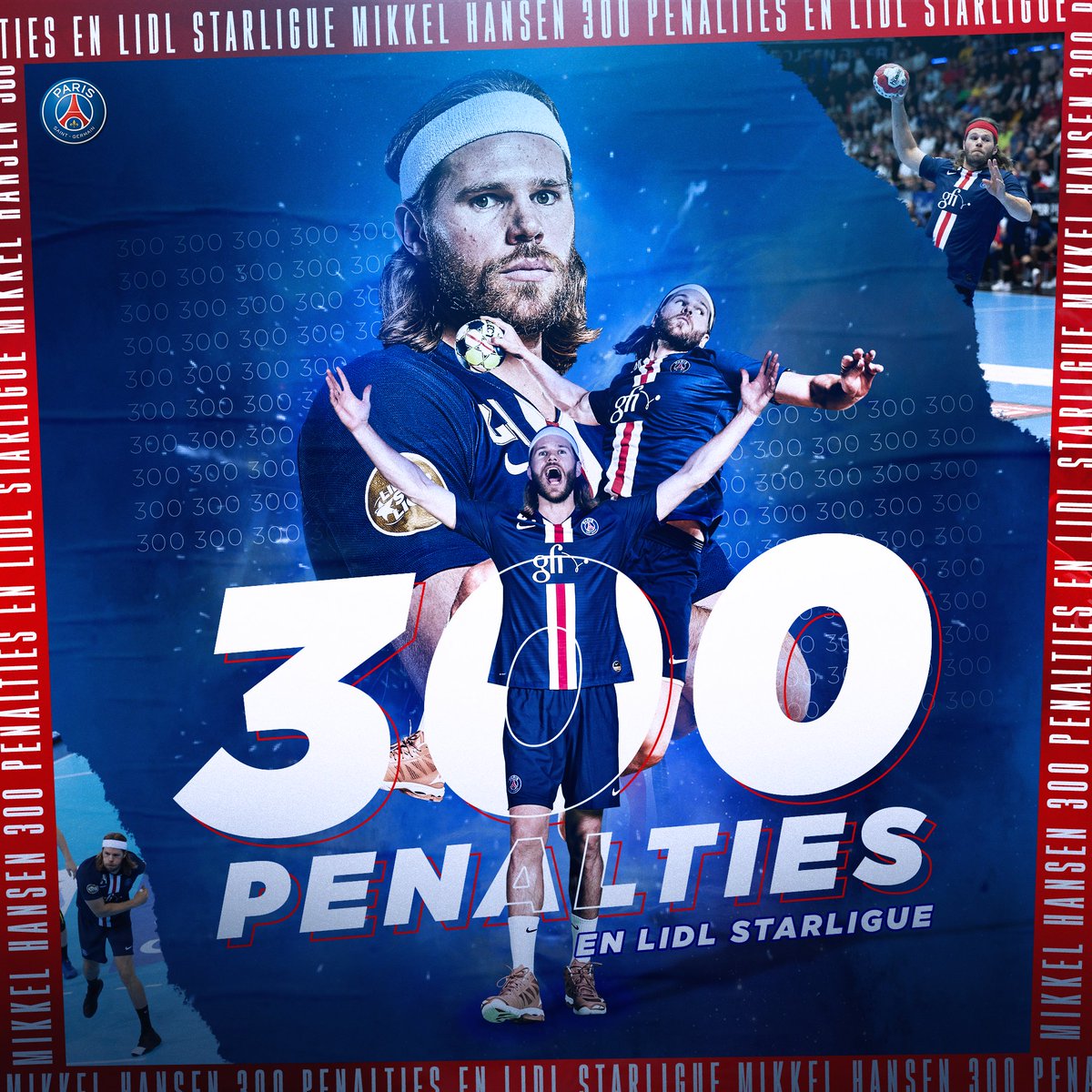 psghand's tweet photo. 24': @mikkelhansen24 vient officiellement de marquer son 300ème jets de 7m en @LidlStarligue #Monstre #Record #PSGHand #PSGNAN https://t.co/vzxTzQDdE1