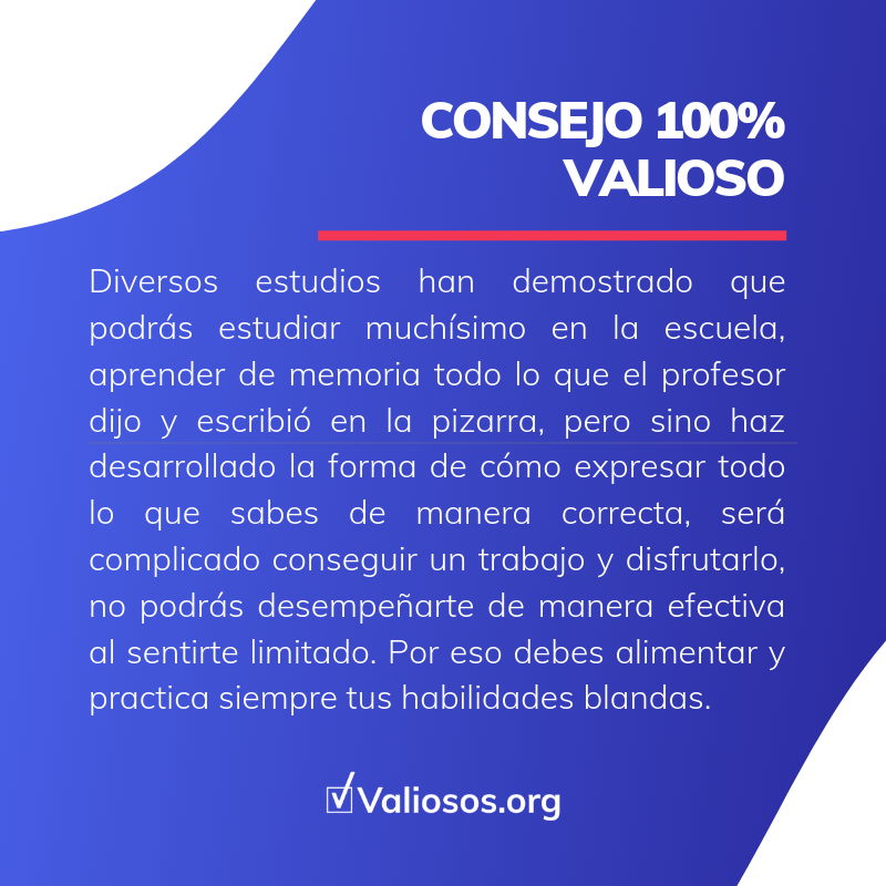 Valiosos_org's tweet photo. Invertimos más de 20 años de nuestra vida en prepararnos profesionalmente para obtener un trabajo que nos permita vivir, pero descuidamos la parte más importante. Las relaciones interpersonales, por eso que te invitamos a practicar las habilidades blandas. https://t.co/Pu71P3Yf4N