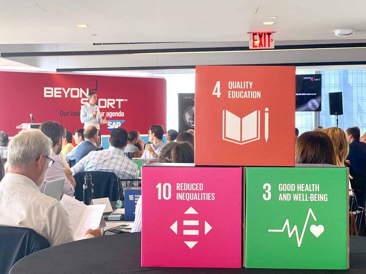 rosenbergann's tweet photo. It’s a full house at #SAPNextGen bringing together change makers and thought leaders to collaborate for solutions to the #SDGs! We are excited to hear the amazing progress at the @BeyondSport House 10Roundtables 🙌 #SameTeam https://t.co/37R8hWo4XZ