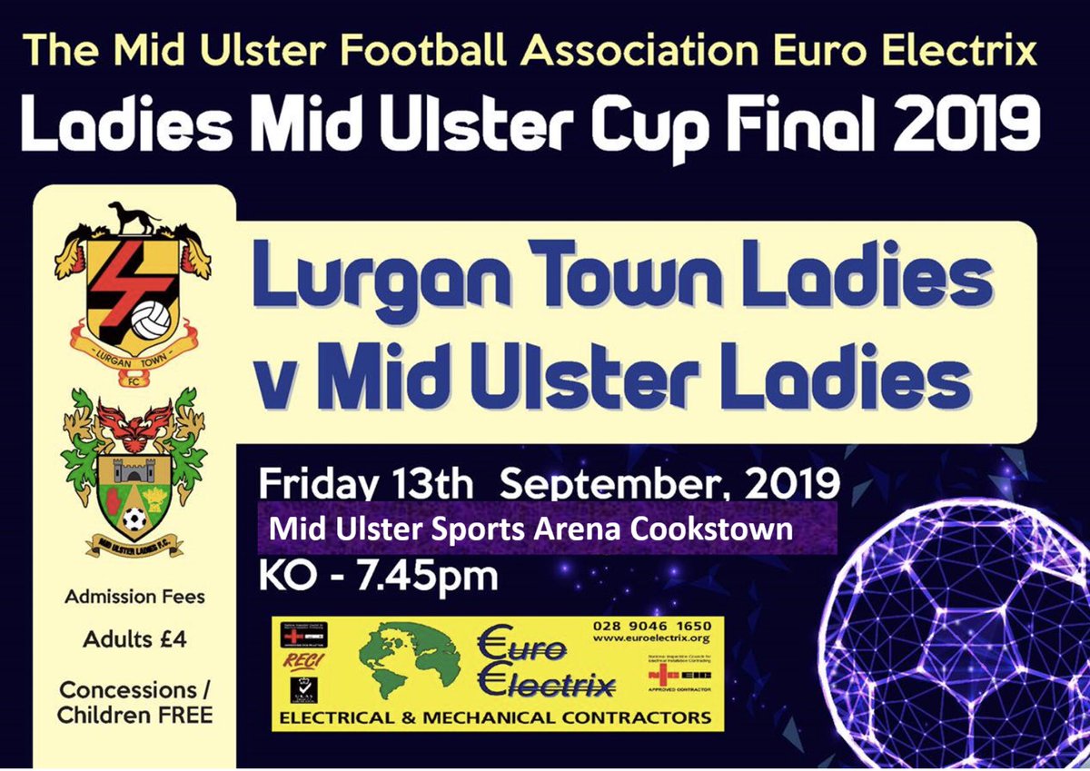 Another big Mid Ulster FA cup final is coming up this Friday night... this time it’s the turn of the ladies, and all support would be very welcome indeed... the best of luck to both sides! 👍⚽️
