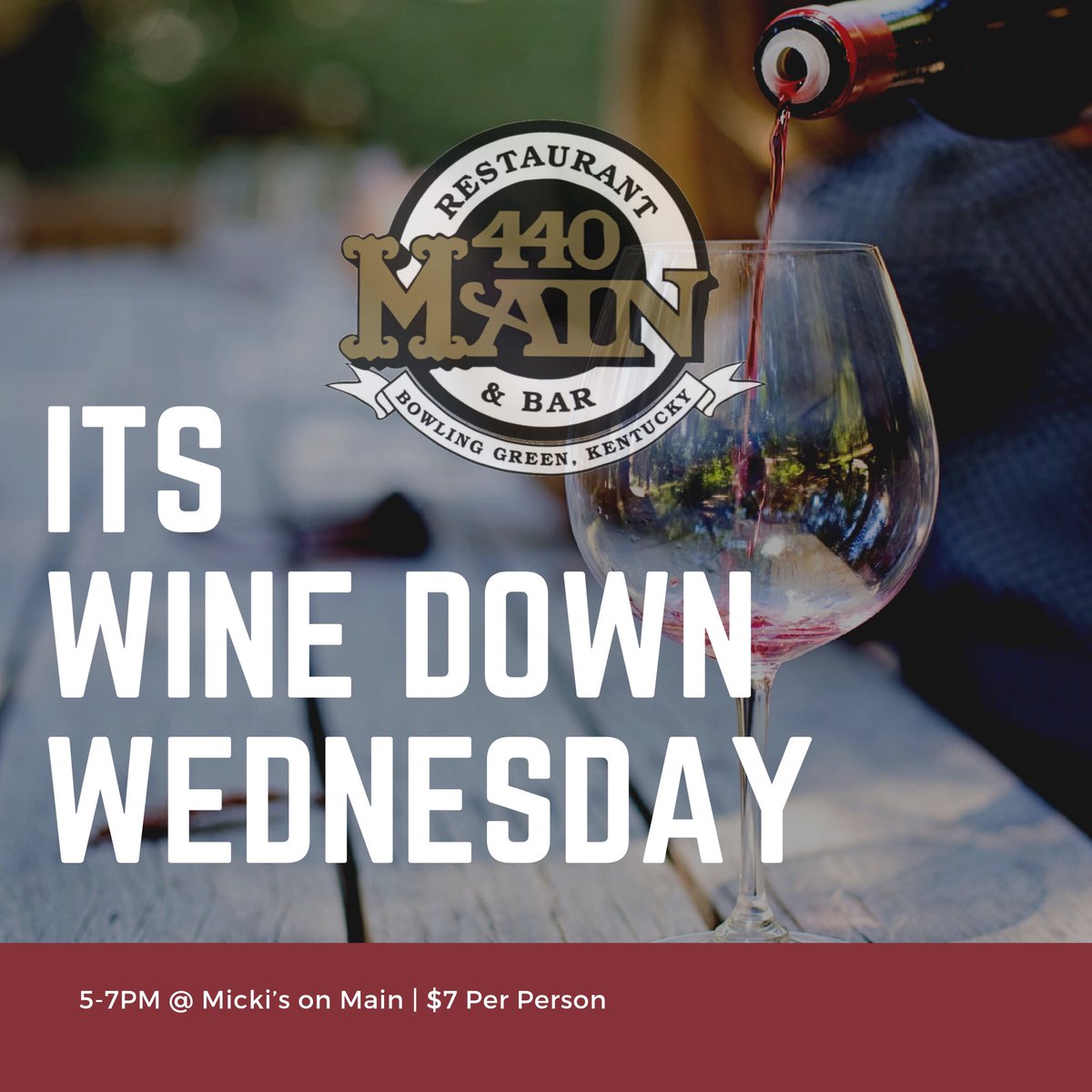 AAmandawitek's tweet photo. ITS OUR FAVORITE DAY OF THE MONTH! Come Wine Down with us at Micki’s from 5-7PM! $7 per Person! #440main #mickis #winedownwednesday #winesday #winedown #downtownbg #bgky #visitbgky https://t.co/nvv3IPTs1l