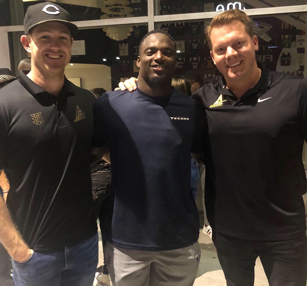 RandyMFisher's tweet photo. Supporting our guy @KeionCrossen for the #MNF Opener! Heartbreaking loss for the @houstontexans ... but a great start to another @NFL season! 

#KC35 #ASCEND #ASCENDATHLETICS #ASCENDARMY #NFL
#WeAreTexans  #HOUvsNO 
@ASCEND_NFL @LindsayCrook_ https://t.co/mCMtrkbx2P