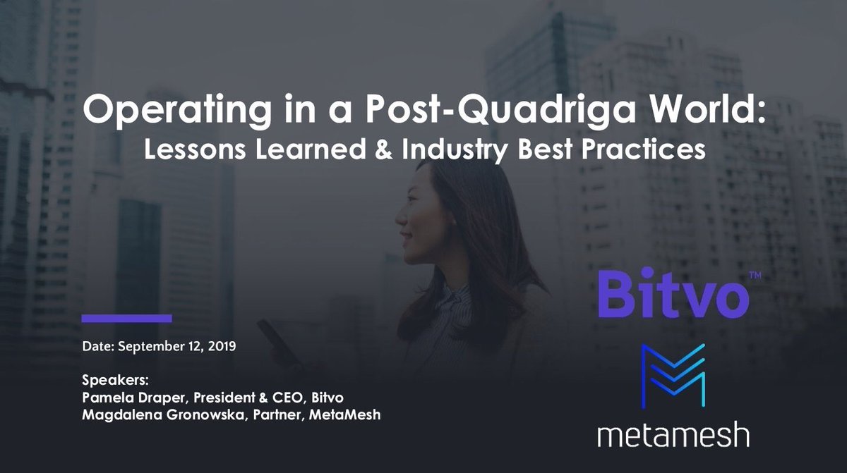 BitvoCrypto's tweet photo. Join our #BlockchainABWeek panel this afternoon to hear about avoiding exchange pitfalls, #crypto storage best practices, &amp; privacy tips! If you're in #Calgary you don’t want to miss this event! Two incredible women - @PamelaDraper14 &amp; @Crypto_Mags @ @Blockchain_ABC office at 3pm https://t.co/OXO9bgnYzr