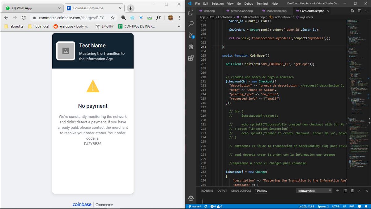 i_am_heri_'s tweet photo. #Day3 of #100DaysOfCode playing with #coinbase #API dont get the callback yet, today I fisnish some details in a template with #CSS & #VisualComposer, one #blackout for 4 hours well #Venezuela #js #coding #php #boostrap4 #Git #programming #codingwithjoy #codenewbies https://t.co/oxLFEEU5hS