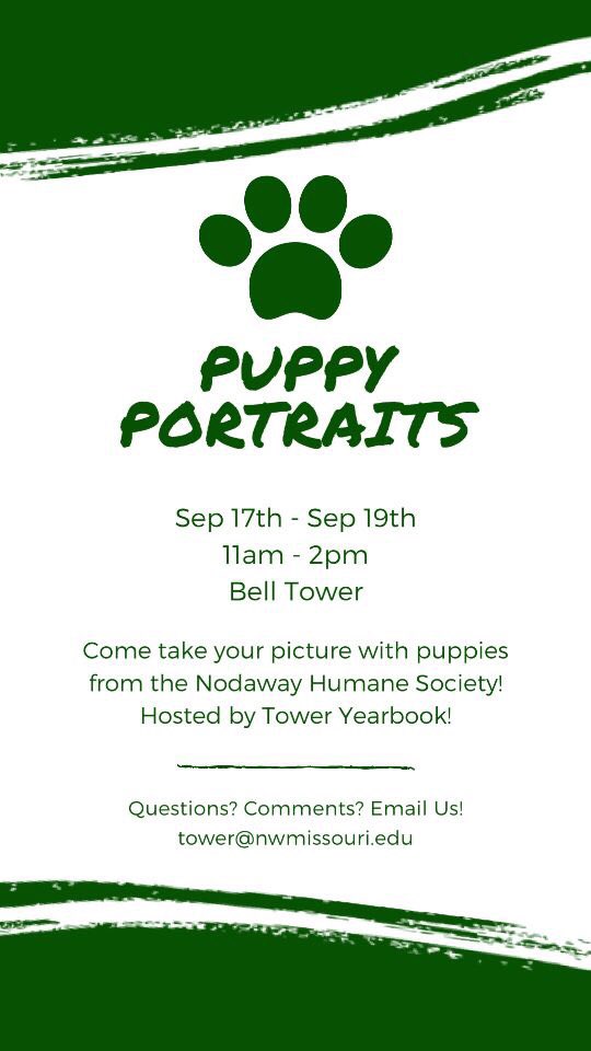 toweryearbk's tweet photo. Do you love puppies? 
Do you want your picture in the yearbook to be with you and a puppy? 
Stop by the Bell Tower the 17th - 19th from 11-2! https://t.co/uA3xCWTQzo