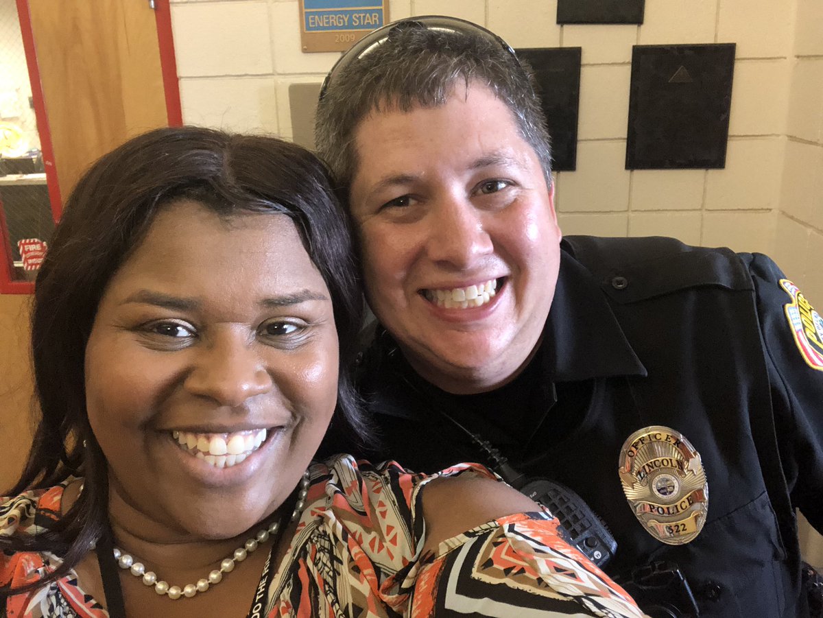 toshamac101's tweet photo. Remembering 9/11!  #Tripod.              Ss discuss events that took place on 9/11 eighteen years ago. Special shoutout to Officer Trey for getting the flag to fly for our picture.  #LETSGOTREY @TCBOE_LES @kelsiehughes23 @therealmsbyers https://t.co/DJUiixlGEV