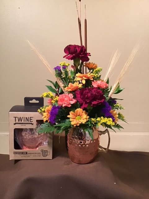 Countrylanef's tweet photo. This arrangement is perfect for the mule lover in your life!  Long after the flowers are gone they'll remember you with each cocktail sipped!  https://t.co/AWWUXPdNiY https://t.co/KBQOPCVGik
