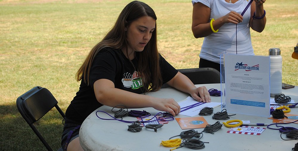 Cal Lutheran students and staff marked 9/11 by making paracord survival bracelets for deployed troops and writing thank you letters to first responders, veterans and those serving in the military. <a href="/OpGratitude/">Operation Gratitude</a>