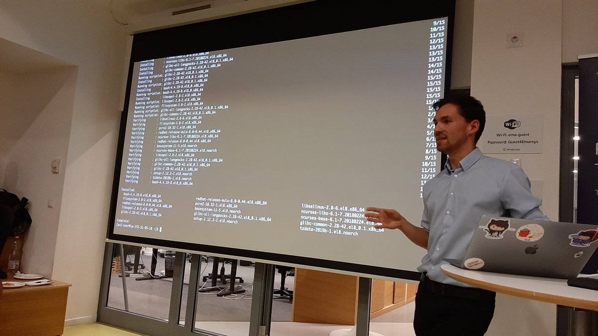 karolykassjr's tweet photo. #DockerBudapest #meetup was awesome. 🥇
Special thanks to speakers ✌: Bence Ivády (@iben12), Péter Bojtos, Richárd Kovács (@mhmxs), Péter Megyesi (@M3gy0)
#DockerBackToSchool #DockerCommunity #Docker https://t.co/7uaXCHiOxE
