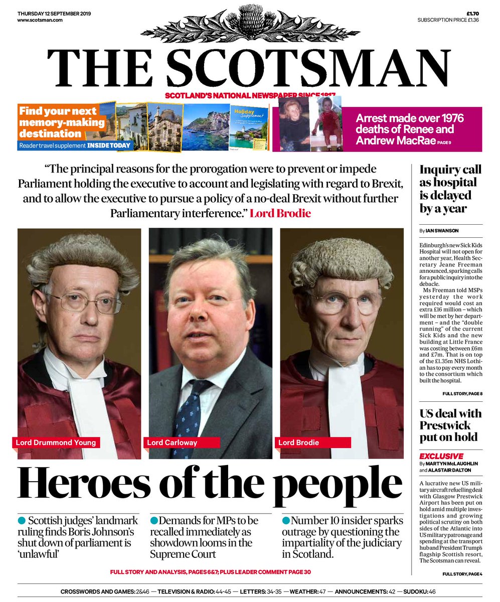TheScotsman's tweet image. Thursday&apos;s Scotsman front page: Heroes of the people 

#tomorrowspaperstoday